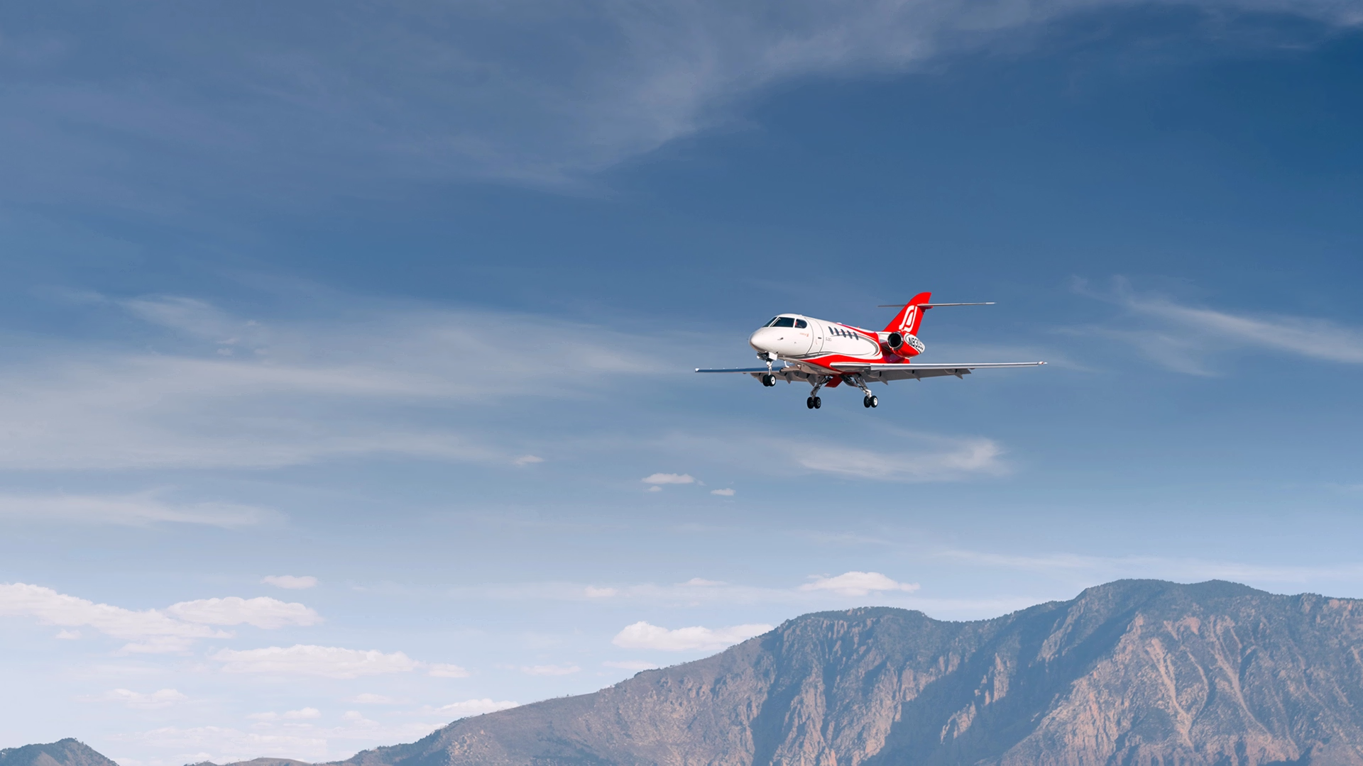 Jet flying at high altitude