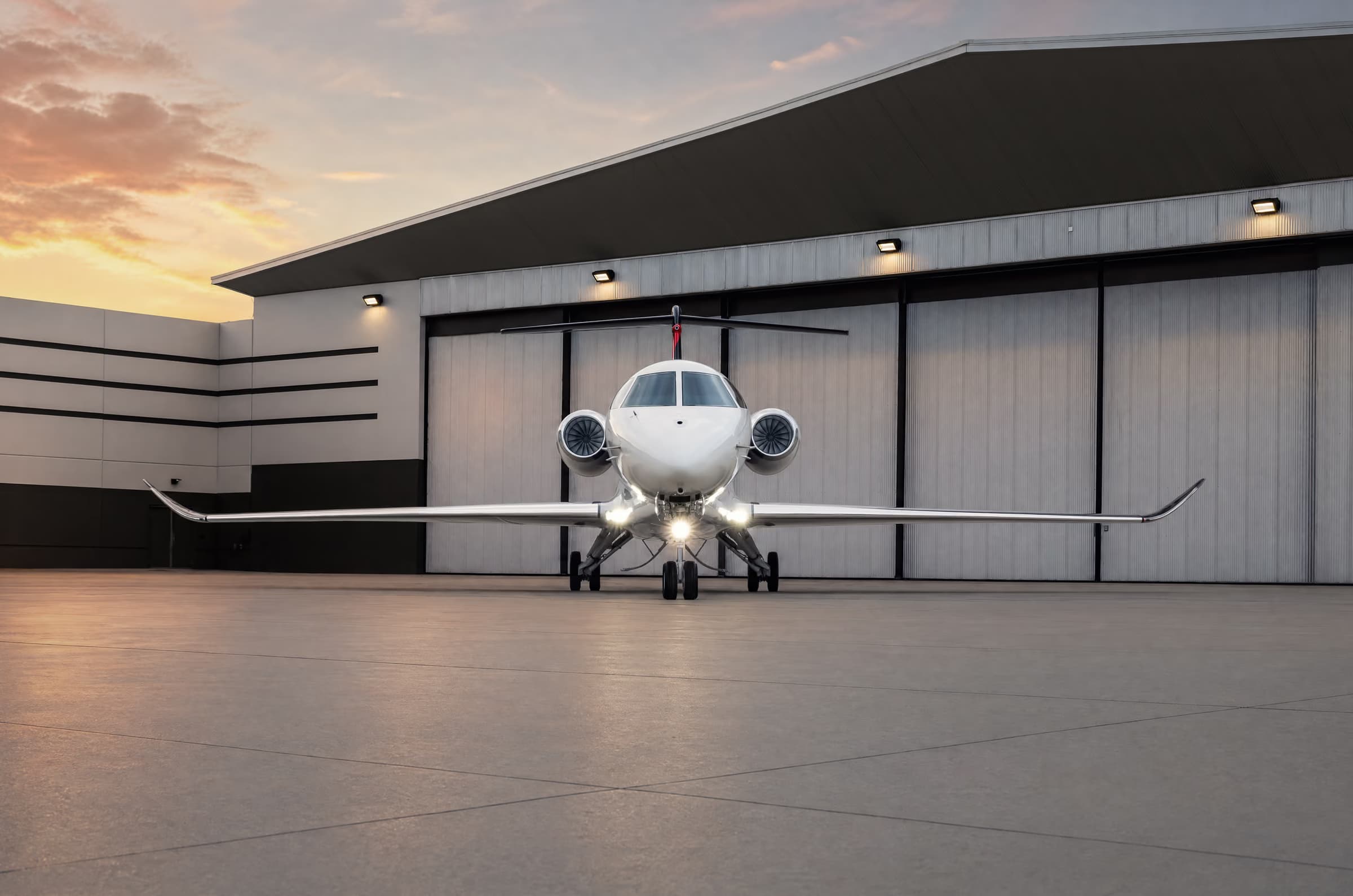 SJ36 head-on in front of the hangar